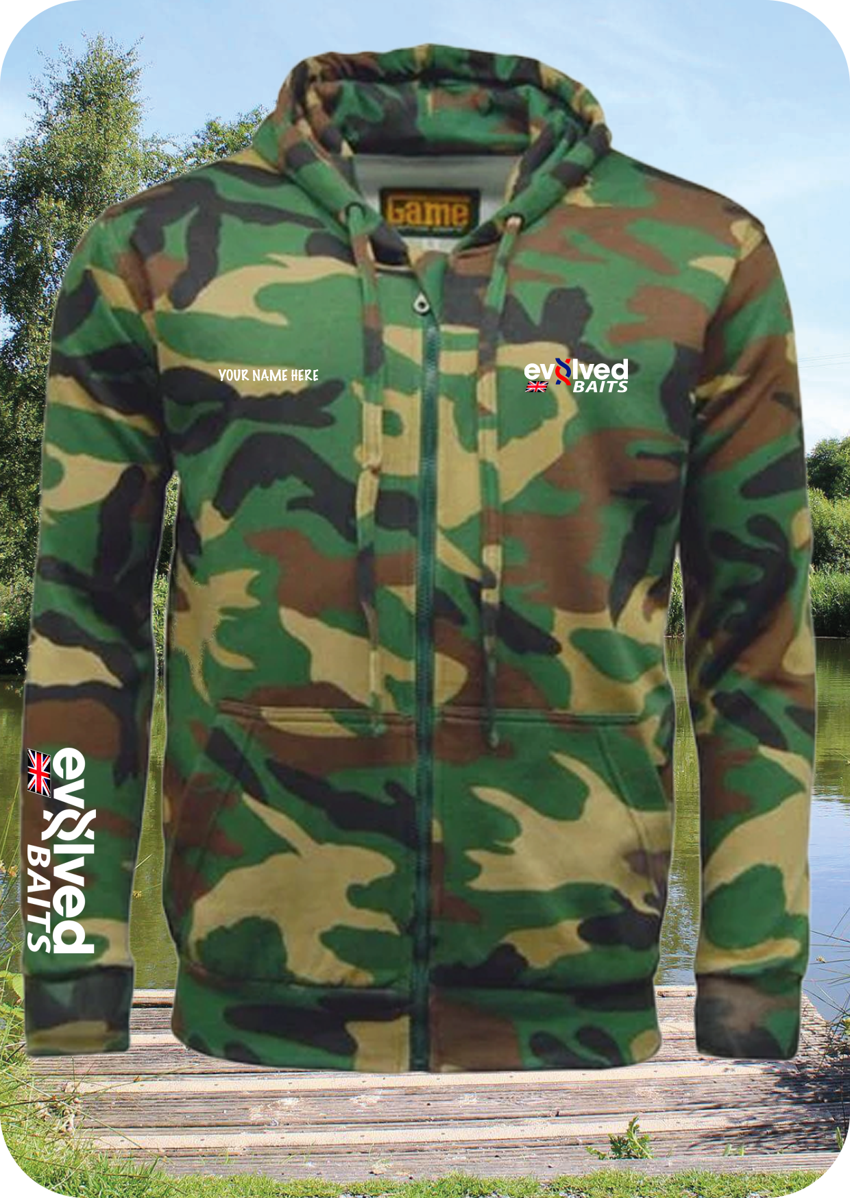 Game Camouflage Zip Hoodie