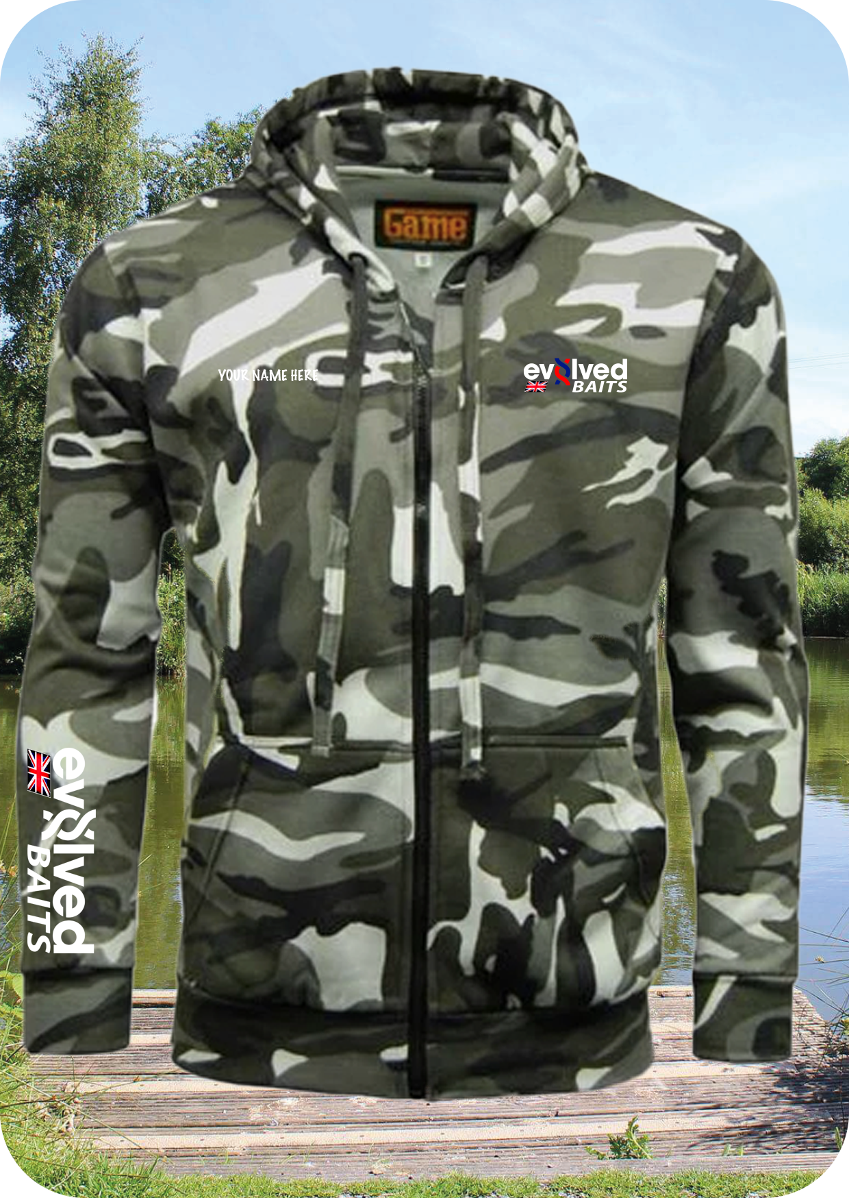 Game Camouflage Zip Hoodie